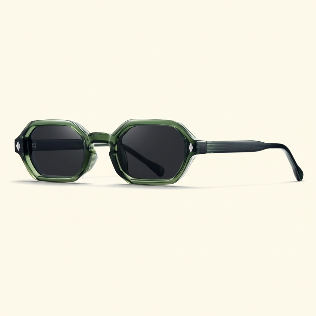 Lunettes vertes fond crème