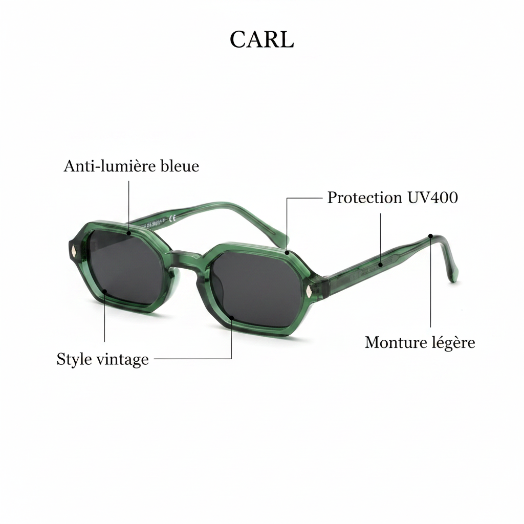 Lunettes vertes annotations françaises