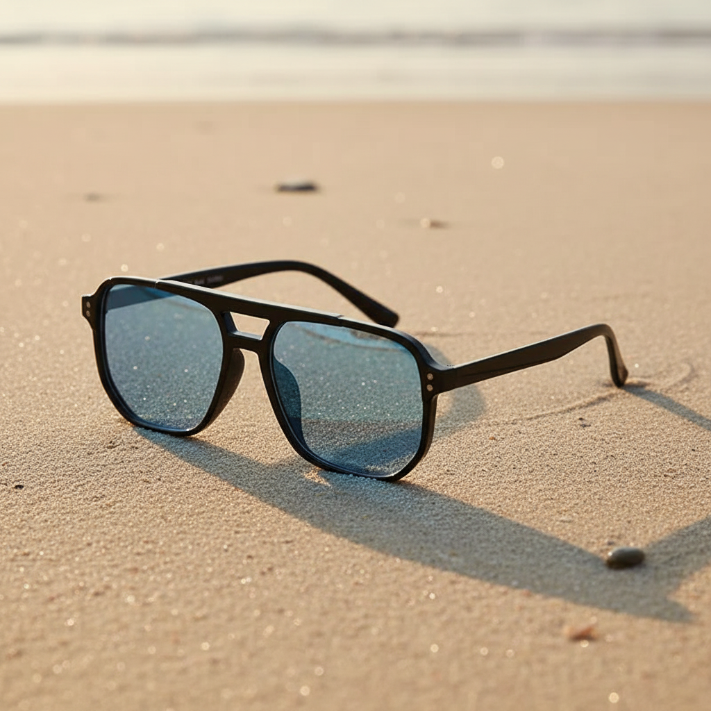 Lunettes Vintage Oversize – Verres Bleus