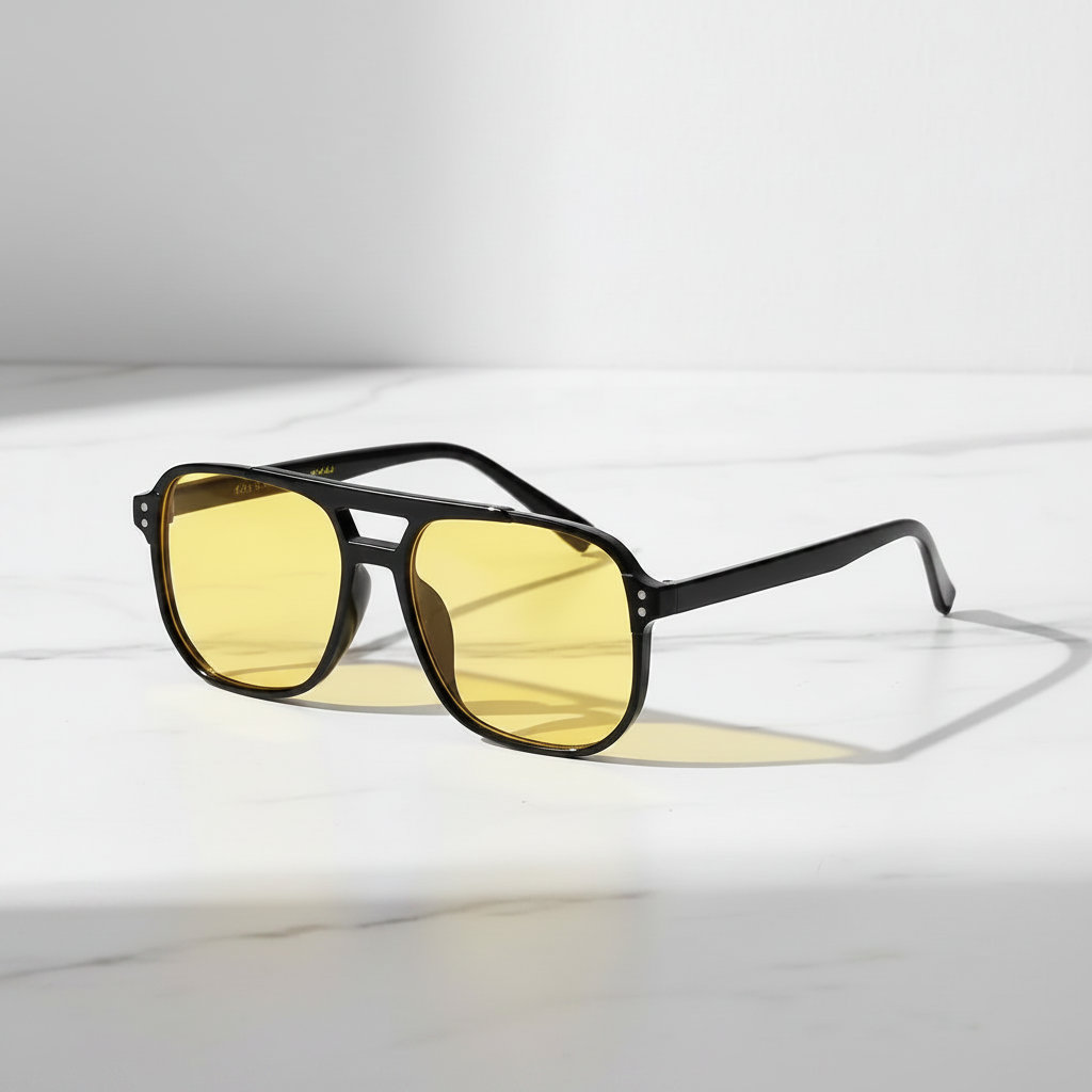 Lunettes Vintage Oversize – Verres Jaunes