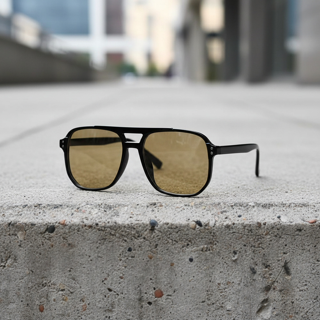 Lunettes Vintage Oversize – Verres Kaki